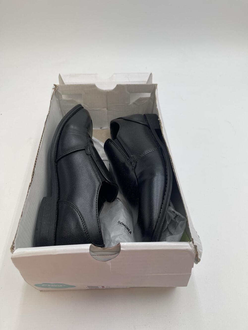 Sonoma Goods For Life Dress Shoes Boys Size 5 Black Loafer Slip On Memory Foam